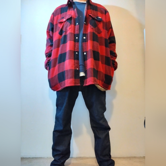 90' Dickies flannel shirt Fleece lining Vintage - Picture 7 of 9